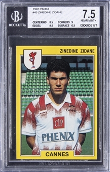 1992 Panini #43 Zinedine Zidane Rookie Card - BGS NM+ 7.5